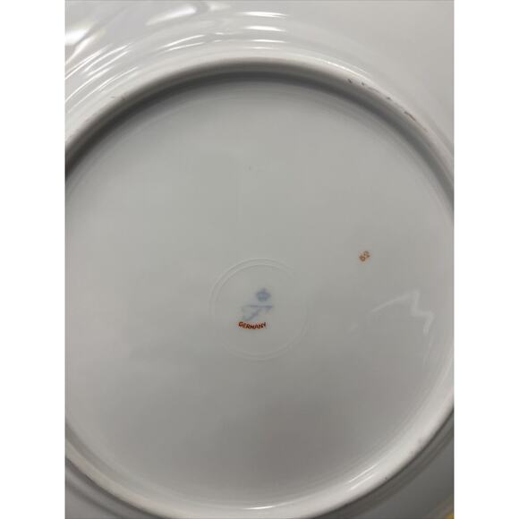 Furstenberg Porcelain Antique Dinner Plates Yellow Gold Flowers Germany - Picture 5 of 8